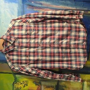 Tre Vero, Three Truths plaid button down shirt medium
